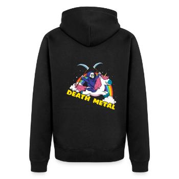 Skeleton Unicorn Rainbow Metal Music Lover - Veste à capuche bio Premium Unisexe - noir - Dos - Nico (187cm)