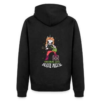 Licorne satanique Amour Metal Musique Heavy Rock - Veste à capuche bio Premium Unisexe - noir - Dos - Nico (187cm)