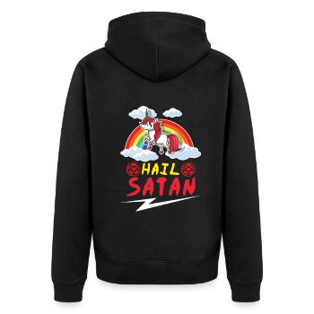Satan Licorne Arc-en-ciel Metal Musique Amateur de Rock - Veste à capuche bio Premium Unisexe - noir - Dos - Nico (187cm)