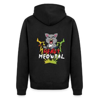 Mignon Cat Heavy Meow Metal Music Lover Guitar - Veste à capuche bio Premium Unisexe - noir - Dos - Nico (187cm)