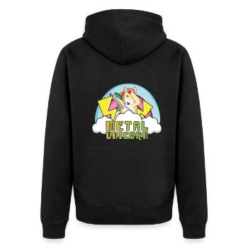 Dabbing Dab Licorne Arc-en-ciel Metal Musique Heavy Rock - Veste à capuche bio Premium Unisexe - noir - Dos - Nico (187cm)