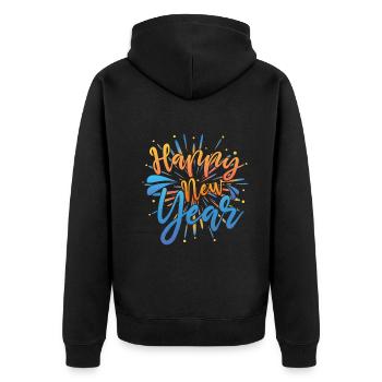Happy New Year 2023 Hello 2023 New Year 2023 - Unisex Premium Organic Zip Hoodie - black - Back - Nico (187cm)