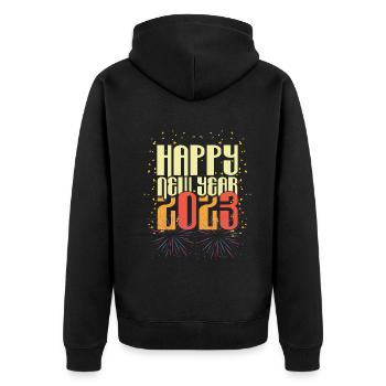 Party Fireworks Happy New Year 2023 New Year - Unisex Premium Bio Zip Hoodie - Schwarz - Hinten - Nico (187cm)
