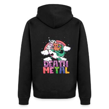 Requin Licorne Panda Chat Amour Métal Musique Rock - Veste à capuche bio Premium Unisexe - noir - Dos - Nico (187cm)