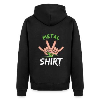 Rocker Sign Rock Hand Metal Lover - Unisex Premium Bio Zip Hoodie - Schwarz - Hinten - Nico (187cm)