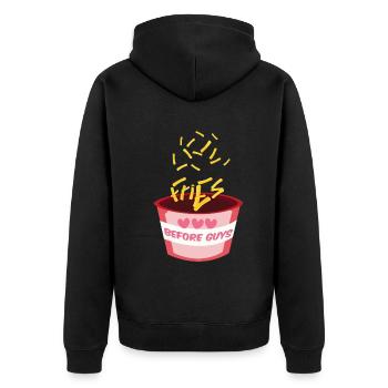 Potato Lover Valentine Quote Hearts Day Valentines - Unisex Premium Organic Zip Hoodie - black - Back - Nico (187cm)