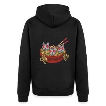 Ramen Love Cats Lover Hearts Day Saint-Valentin - Veste à capuche bio Premium Unisexe - noir - Dos - Nico (187cm)