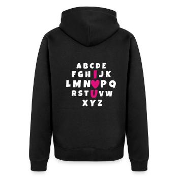 Alphabet Valentine Quote Hearts Day Valentines - Unisex Premium Bio Zip Hoodie - Schwarz - Hinten - Nico (187cm)