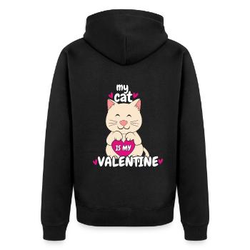 Love Cats Kawaii Lover Hearts Day Saint-Valentin - Veste à capuche bio Premium Unisexe - noir - Dos - Nico (187cm)