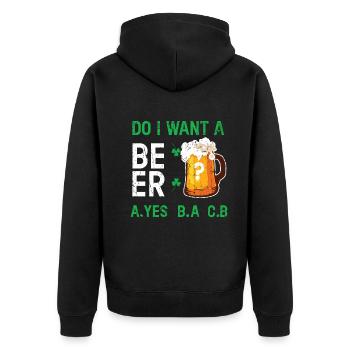 Vous voulez de la bière Saint Paddy Shamrock Saint Patricks - Veste à capuche bio Premium Unisexe - noir - Dos - Nico (187cm)