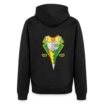 Cravate Bow Saint Paddy Shamrock Saint Patrick Day - Veste à capuche bio Premium Unisexe - noir - Dos - Nico (187cm)