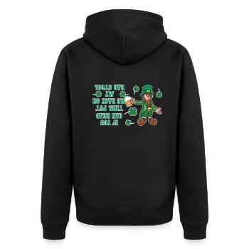 Drôle d’ivrogne Paddy Shamrock Saint Patrick Day - Veste à capuche bio Premium Unisexe - noir - Dos - Nico (187cm)
