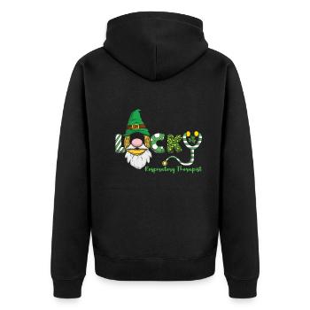 Lucky Respiratory Therapist Saint Patricks - Unisex Premium Organic Zip Hoodie - black - Back - Nico (187cm)