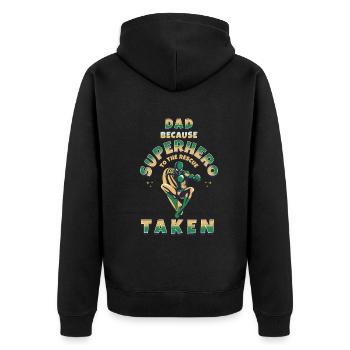 Dad because superhero is already taken - Veste à capuche bio Premium Unisexe - noir - Dos - Nico (187cm)
