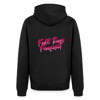 Féminisme Journée internationale de la femme Féministe à part entière - Veste à capuche bio Premium Unisexe - noir - Dos - Nico (187cm)