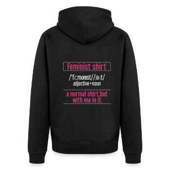 International Womens Day Feminist Meaning - Unisex Premium Organic Zip Hoodie - black - Back - Nico (187cm)