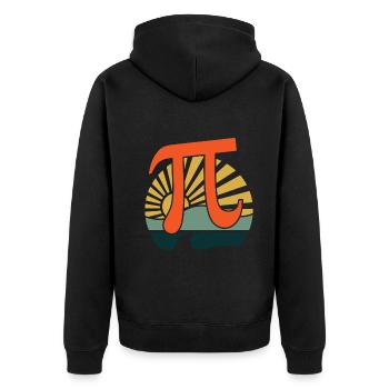 Groovy Pi Mathe Urlaub Mathematik Lustiger Pi Tag - Unisex Premium Bio Zip Hoodie - Schwarz - Hinten - Nico (187cm)