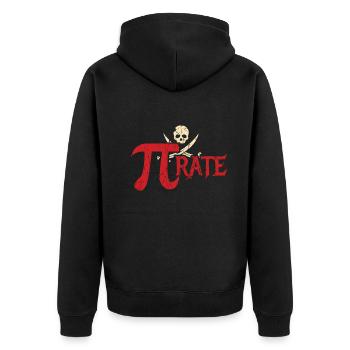 Awesome Pirate Pi Math Holiday Mathematics Pi Day - Unisex Premium Bio Zip Hoodie - Schwarz - Hinten - Nico (187cm)