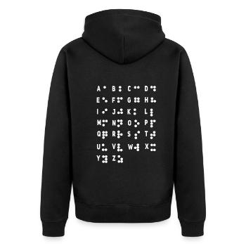 Lettre Braille Langue Braille Alphabet - Veste à capuche bio Premium Unisexe - noir - Dos - Nico (187cm)