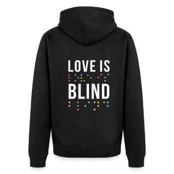 Love Braille Alphabet Braille Language Braille - Veste à capuche bio Premium Unisexe - noir - Dos - Nico (187cm)