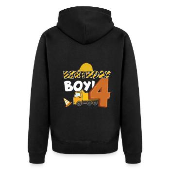 4 ans Enfants Camionneur Chauffeur - Veste à capuche bio Premium Unisexe - noir - Dos - Nico (187cm)