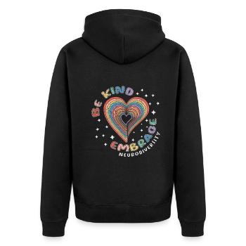 Umarmung des Neurodiversitäts-Puzzles Autismus-Bewusstseinstag - Unisex Premium Bio Zip Hoodie - Schwarz - Hinten - Nico (187cm)