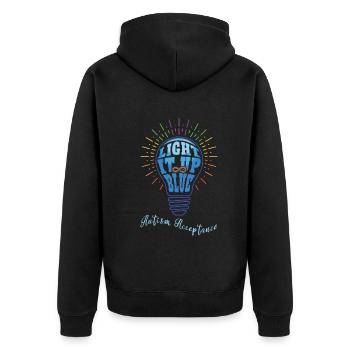 Acceptance April Blue For Autism Awareness Month - Unisex Premium Organic Zip Hoodie - black - Back - Nico (187cm)