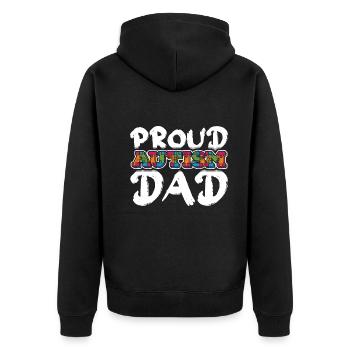 Autism Dad Puzzle Colorful Autism Awareness - Unisex Premium Organic Zip Hoodie - black - Back - Nico (187cm)