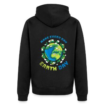 La Journée mondiale des océans fait du Jour de la Terre un jour quotidien - Veste à capuche bio Premium Unisexe - noir - Dos - Nico (187cm)