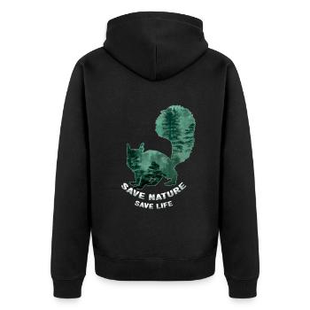 Life Squirrel Save Nature Oceans Day Jour de la Terre - Veste à capuche bio Premium Unisexe - noir - Dos - Nico (187cm)