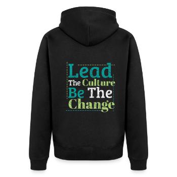 Earth Day Zitate führen Save Nature Oceans Day - Unisex Premium Bio Zip Hoodie - Schwarz - Hinten - Nico (187cm)