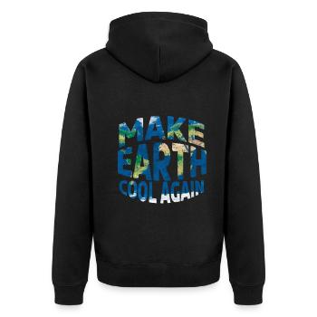 Make Earth Cool Nature Oceans Day Earth Day - Unisex Premium Organic Zip Hoodie - black - Back - Nico (187cm)