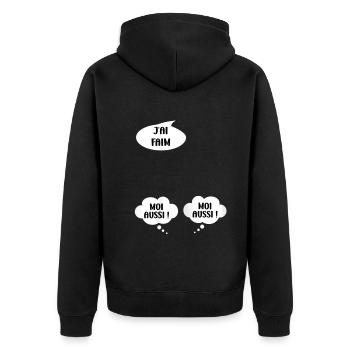 Femme Humour bébés enceinte Jumelles Annonce - Veste à capuche bio Premium Unisexe - noir - Dos - Nico (187cm)