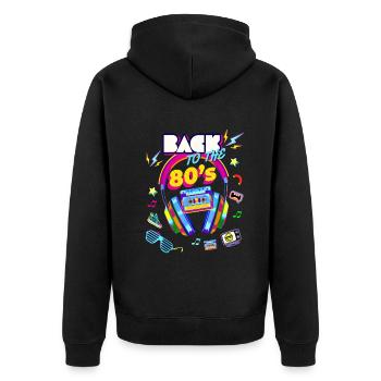 I'm Back To 80's Graphic Design - Veste à capuche bio Premium Unisexe - noir - Dos - Nico (187cm)