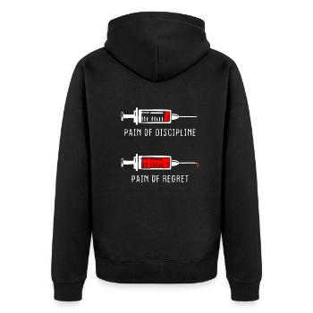 Douleur de la discipline Regret Discipline Fitness Succès - Veste à capuche bio Premium Unisexe - noir - Dos - Nico (187cm)