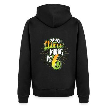 Dieser Junge im Alter von 6 Jahren Kinder Slime Lover Kid Slime - Unisex Premium Bio Zip Hoodie - Schwarz - Hinten - Nico (187cm)