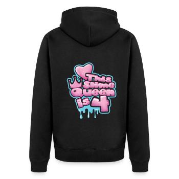 Kids Slime Lover Kid Slime Girl Age 4 Slime Art - Unisex Premium Organic Zip Hoodie - black - Back - Nico (187cm)