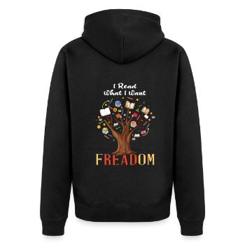 Ich habe Banned Book Freedom Book Lover Reader Tree gelesen - Unisex Premium Bio Zip Hoodie - Schwarz - Hinten - Nico (187cm)