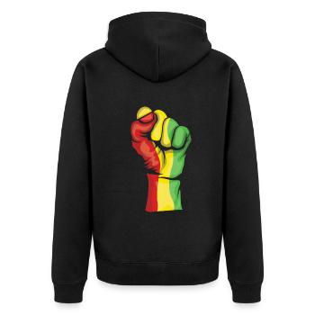 Célébrez l’histoire des Noirs de Juneteenth - Veste à capuche bio Premium Unisexe - noir - Dos - Nico (187cm)