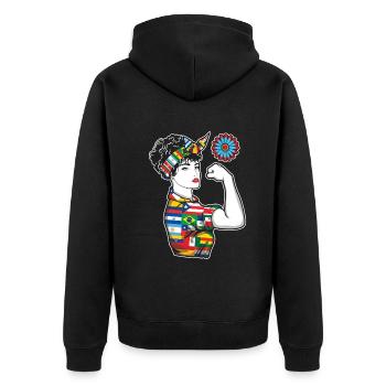 Girl Celebrate National Hispanic Heritage - Unisex Premium Organic Zip Hoodie - black - Back - Nico (187cm)