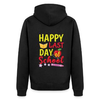 Awesome Day Of School Happy Last Class Dismissed - Unisex Premium Organic Zip Hoodie - black - Back - Nico (187cm)