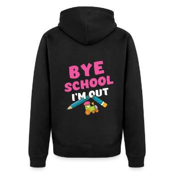 Bye Day Of School Bonne dernière classe - Veste à capuche bio Premium Unisexe - noir - Dos - Nico (187cm)