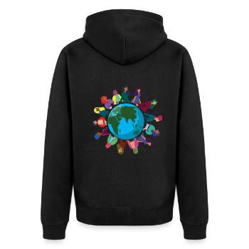 Femmes Monde Unis Droits féministes Femmes Égalité - Veste à capuche bio Premium Unisexe - noir - Dos - Nico (187cm)