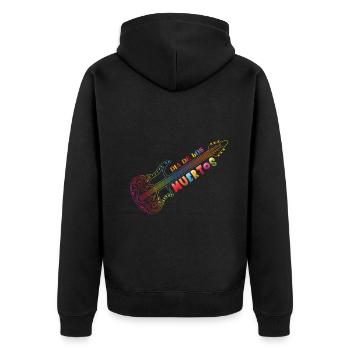 Guitare Mexique Muertos Floral Jour De Mort Halloween - Veste à capuche bio Premium Unisexe - noir - Dos - Nico (187cm)