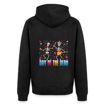 Danse Squelette Muertos Jour De Mort Halloween - Veste à capuche bio Premium Unisexe - noir - Dos - Nico (187cm)