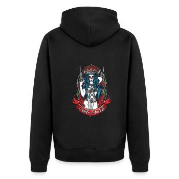 La Catrina Mexico Santa Muerte Muertos Day Of Dead - Unisex Premium Organic Zip Hoodie - black - Back - Nico (187cm)