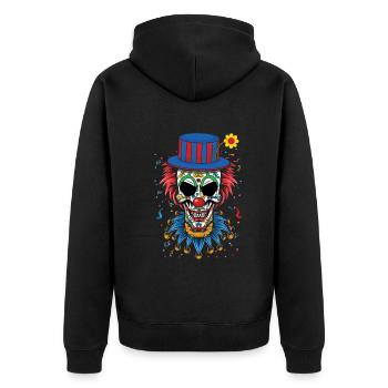 Dia De Los Muertos Creepy Clown Carnival Confetti - Unisex Premium Organic Zip Hoodie - black - Back - Nico (187cm)
