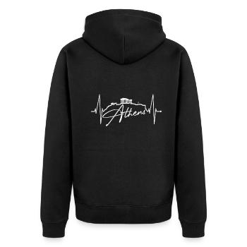 Athènes Skyline Heartbeat Grèce Acropole - Veste à capuche bio Premium Unisexe - noir - Dos - Nico (187cm)
