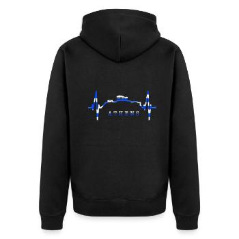 Athènes Skyline Heartbeat Grèce Acropole - Veste à capuche bio Premium Unisexe - noir - Dos - Nico (187cm)