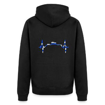 Athènes Skyline Heartbeat Grèce Acropole - Veste à capuche bio Premium Unisexe - noir - Dos - Nico (187cm)
